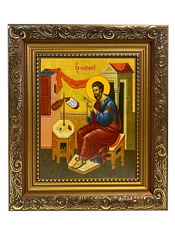 Икона Матфей Евангелист Апостол на холсте в киоте 101