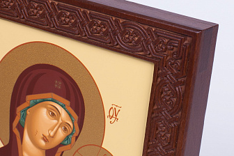 Икона на дереве 18х22 прокат, ковчег с резным обрамлением, упаковка