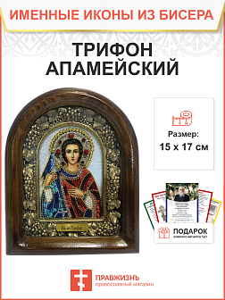 Икона именная Трифон Апамейский Никейский Мученик 140 17 см Литография A-0065-1_YAP