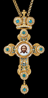 Крест наперсный №30 серебрo эмаль (УИН)