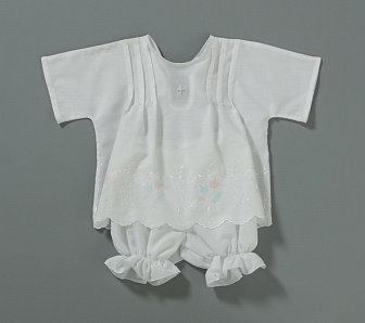 Крестильный комплект детский (рубашка + штанишки)