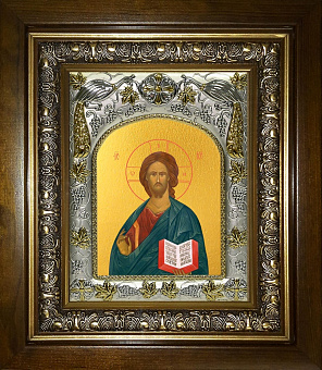 Икона Господь Вседержитель, в деревяном киоте Икона Господь Вседержитель, в деревяном киоте