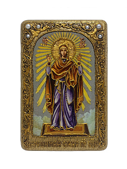 Настольная икона Божией Матери «Нерушимая Стена» на мореном дубе