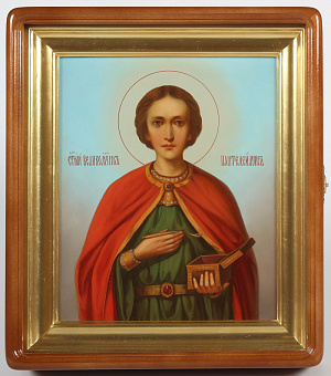 Икона живописная в киоте 24х30 масло, золоченый подрамник Икона живописная в киоте 24х30 масло, золоченый подрамник