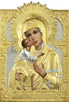 Икона живописная Божией Матери «Феодоровская» 50х60, масло, риза №89, золочение