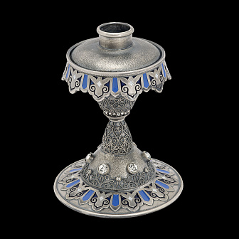 Подсвечник №20 литьевой, эмаль / серебрение