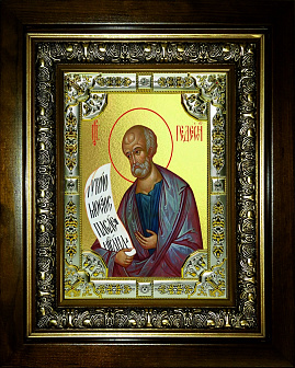 Икона Гедеон пророк в деревянном киоте