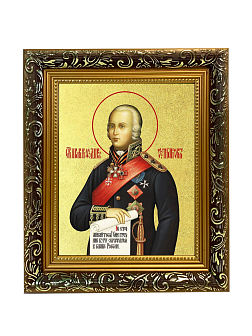 Икона "Феодор Ушаков", св. прав., воин, с золочением поталью, 09Ф1-УЛ