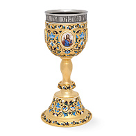 Потир 2.0л 4-финифти, филигрань, эмаль "№2" / золочение / нержавеющий стакан