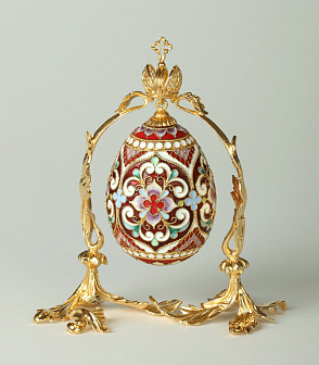 Яйцо пасхальное филигрань, эмаль подвесное / золочение