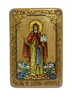 Настольная икона ''Cвятой благоверный князь Даниил Московский'' на мореном дубе RTI-xx88.m_RAZD