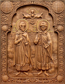Икона резная Борис и Глеб