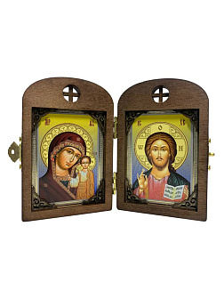 Складень ДЕРЕВЯННЫЙ 7x10 деревянный АРКА со вставкой металл№2