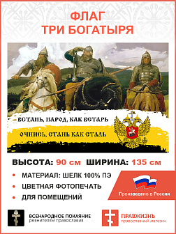 Флаг 250 Встань народ как встарь очнись стань как сталь триколор 90х135 материал шелк для помещений