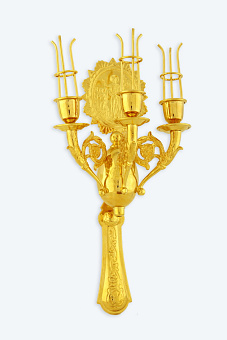 Трехсвечник пасхальный на яйце золочение