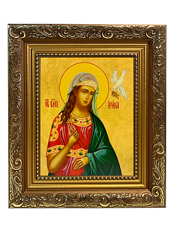 Именная икона Ирина Македонская Великомученица на холсте в киоте 083