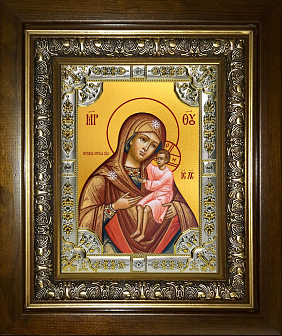 Икона Игрицкая Божия Матерь в деревянном киоте Икона Игрицкая Божия Матерь в деревянном киоте