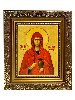Именная икона Анастасия Узорешительница Великомученица на холсте в киоте 024