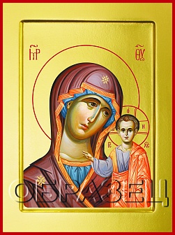 Икона Казанская Божья матерь из дерева