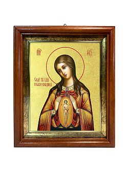 Икона Божией Матери "Помощница в родах" с золочением поталью, 03058-УЛ