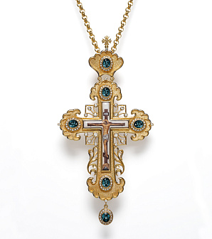 Крест наперсный №204 / 0044 / золочение