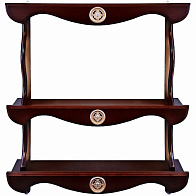 Полка для икон деревянная трехъярусная прямая на стену