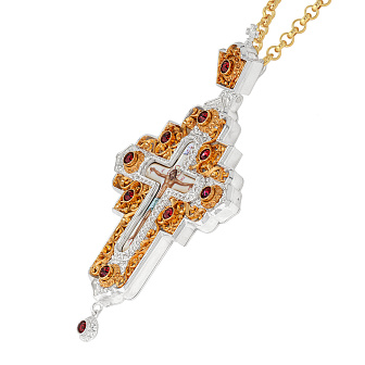 Крест наперсный №1555 / серебрение, золочение