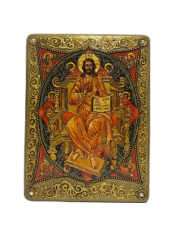 Настольная икона ''Крещение Господа Бога и Спаса нашего Иисуса Христа'' на мореном дубе