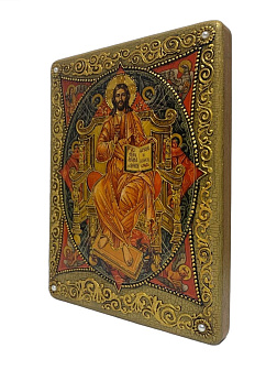 Настольная икона ''Крещение Господа Бога и Спаса нашего Иисуса Христа'' на мореном дубе