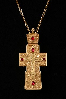 Крест наперсный филигрань №0003 литьевое распятие /золочение/