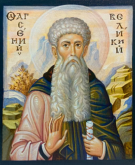 Икона Арсений Великий Преподобный на холсте 033 Икона Арсений Великий Преподобный на холсте 033