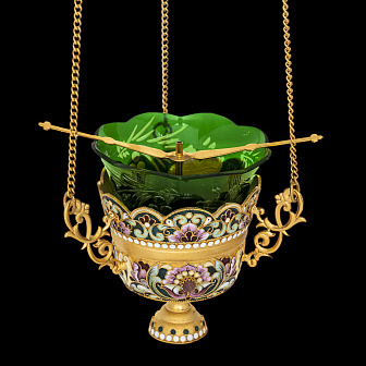 Лампада филигранная №30 роспись / золочение