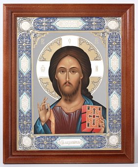 Икона в деревянной рамке 24х30 конгрев Спаситель 32 Икона в деревянной рамке 24х30 конгрев Спаситель 32