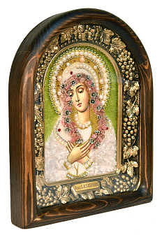 Икона ''Пресвятая Богородица Умиление'' ручной работы