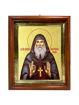 Икона "Гавриил Самтаврийский (Ургебадзе)", св. прп. архим., с золочением поталью, 09Г5-УЛ Икона "Гавриил Самтаврийский (Ургебадзе)", св. прп. архим., с золочением поталью, 09Г5-УЛ