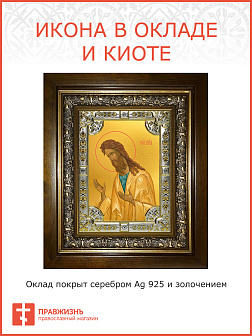 Икона Иоанн Предтеча Креститель Господень в деревянном киоте
