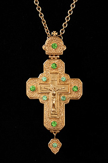 Крест наперсный № 177 гальванопластика /золочение/