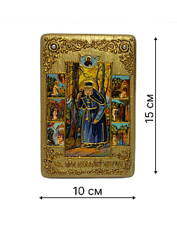 Настольная икона ''Преподобный Серафим Саровский чудотворец'' на мореном дубе