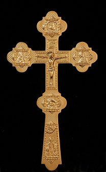 Напрестольный крест сложный малый с литыми накладками и золочением