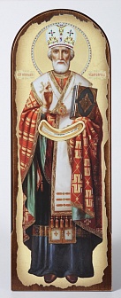 Икона Цветное фото церковное, объёмная печать на МДФ 18х50 арочная,лак