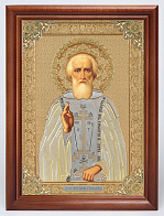 Икона в деревянной рамке 24х30 конгрев Сергий, игумен Радонежский