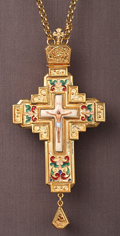 Крест наперсный №98 филигрань, эмаль / золочение