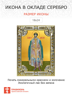 Икона ДИМИТРИЙ (Дмитрий) Донской, Благоверный Князь (СЕРЕБРЯНАЯ РИЗА, КИОТ)