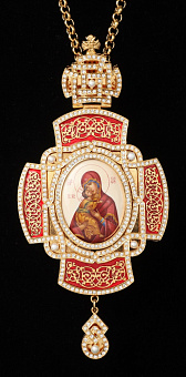 Панагия №183 / Фианиты / золочение / серебро эмаль (УИН) Панагия №183 / Фианиты / золочение / серебро эмаль (УИН)