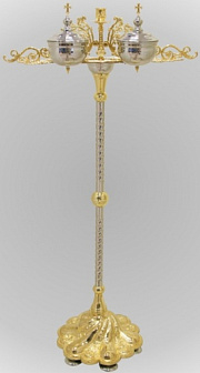 Подставка под кадило золочение со светильником на круглом основании