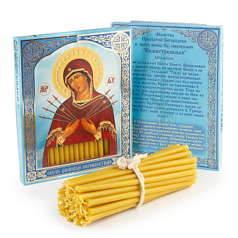 Свечи сорокоустные №50 (40шт, 19см, 1,7ч), Семистрельная