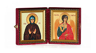 Икона Складень КИРА Берийская (Македонская), Преподобная и АНГЕЛ Хранитель