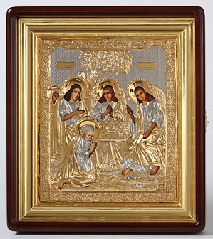 Икона живописная в киоте 24х30 масло, риза №162, киот №1 Святая Троица