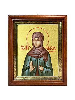 Икона "Анастасия Сербская", св. прп., с золочением поталью, 10А6-УЛ