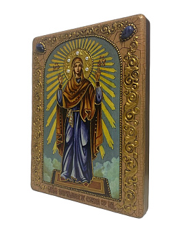 Настольная икона Божией Матери «Нерушимая Стена» на мореном дубе